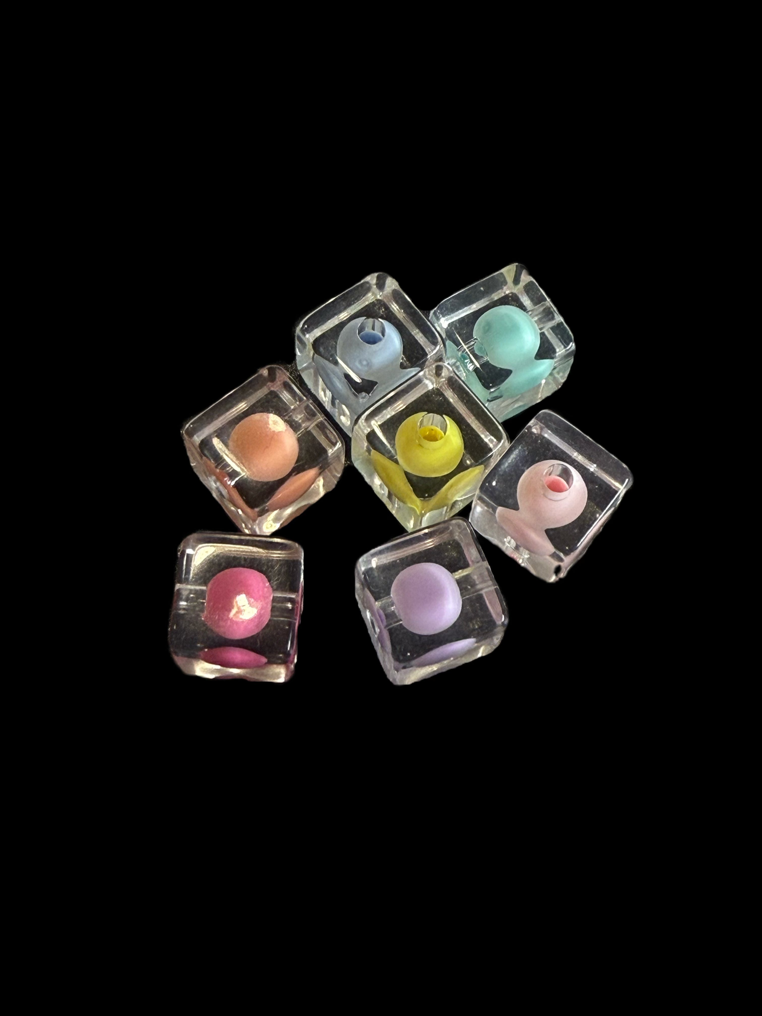 Clear Acrylic Cube Beads – Safety Pin DIY